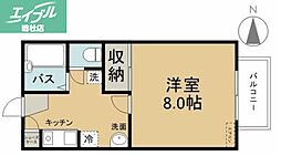 ヴィレッジK1 1Kの間取図画像
