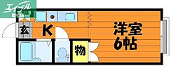 ピアACE21A 1Kの間取図画像