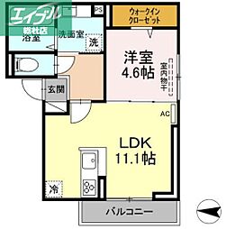 シークエンス 1LDKの間取図画像