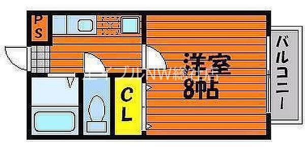 岡山県倉敷市中庄(賃貸アパート1K・2階・23.30㎡)の写真 その2