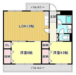 ライフィットコート加広 2LDKの間取図画像
