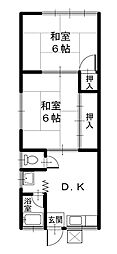 ケンズハイツ 2DKの間取図画像