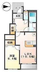 フローラル・コート 1LDKの間取図画像