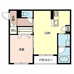 シャーメゾンヴェール 1LDKの間取図画像