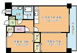 フィオレンティーナ 2LDKの間取図画像