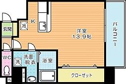 ドレスローズ ワンルームの間取図画像