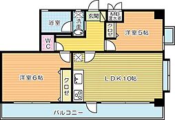 ラフィーネ小倉 2LDKの間取図画像