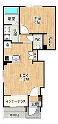 ブドワール 1LDKの間取図画像