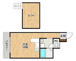 ボナール久 ワンルームの間取図画像