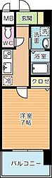到津の杜桜花 1Kの間取図画像
