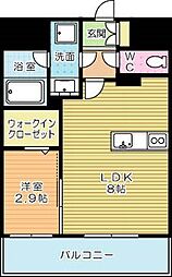 グランフォーレ小倉シティタワー 1LDKの間取図画像