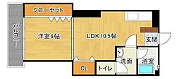 リビオン下富野 1LDKの間取図画像