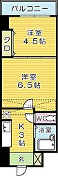 ギャラン南小倉 2Kの間取図画像