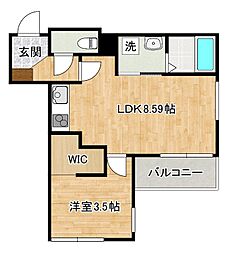 Crecia守恒 1LDKの間取図画像