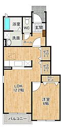 サニータウン曽根A 1LDKの間取図画像