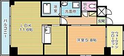 プリオールA 1LDKの間取図画像