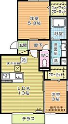 コモドカーサ 2LDKの間取図画像