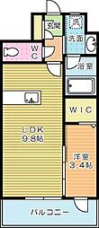デザイナープリンセス旦過 1LDKの間取図画像