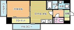 コンフォートスクエア・安部山 1DKの間取図画像