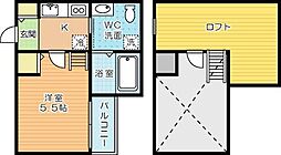 ラインズスタイル 1Kの間取図画像