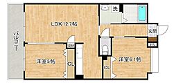 リード大手町 2LDKの間取図画像