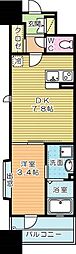ギャラン竪町NEO 1DKの間取図画像