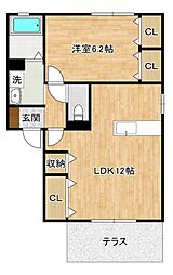 コンフォール 1LDKの間取図画像
