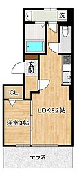シトラスコートぶんごばし 1LDKの間取図画像