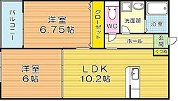 R'sレジデンス愛宕 2LDKの間取図画像