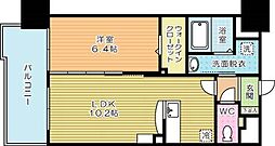 グランヒルズ三萩野 1LDKの間取図画像