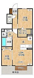 D-ROOM上葛原 2LDKの間取図画像