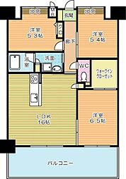 ウイングス三萩野 3LDKの間取図画像