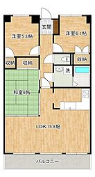 クラブハウス企救丘 3LDKの間取図画像