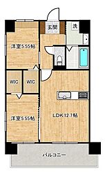 KSK南小倉コアプレイス 2LDKの間取図画像