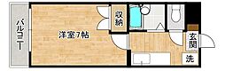 シャトレ徳力 1Kの間取図画像