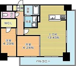 studie4小倉離宮 2LDKの間取図画像