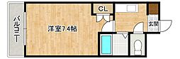 リファレンス南小倉 1Kの間取図画像