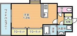 ウィークスステラ ワンルームの間取図画像
