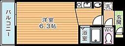 ベルガ中津口 ワンルームの間取図画像