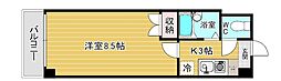 ロイヤルアネックス 9階1Kの間取り