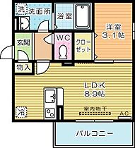 Grand soleil小倉北（グランドソレイユ小倉北） 208 ｜ 福岡県北九州市小倉北区熊谷３丁目14-24（賃貸アパート1LDK・2階・32.67㎡） その2