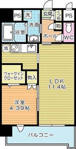 フェリシエ京町 307｜福岡県北九州市小倉北区京町３丁目(賃貸マンション1LDK・3階・40.04㎡)の写真 その2