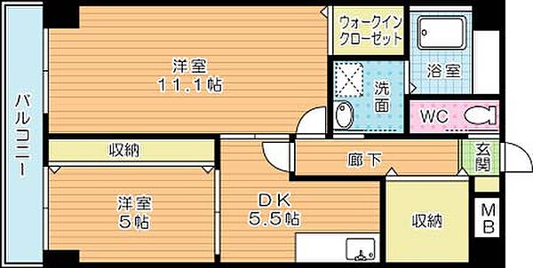 クルーズ・グラン・セレスト 803｜福岡県北九州市小倉北区片野１丁目(賃貸マンション2DK・8階・56.87㎡)の写真 その2