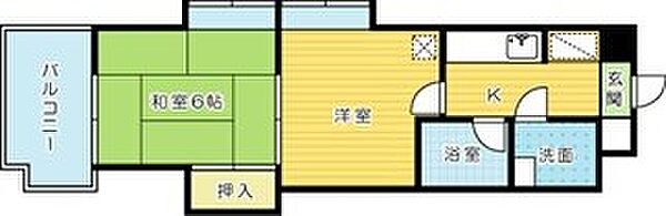 プレジールK 301｜福岡県北九州市小倉北区黄金１丁目(賃貸マンション2K・3階・32.00㎡)の写真 その2