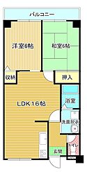 グリーンハイツ足立 2LDKの間取図画像