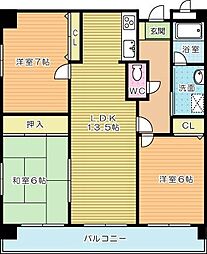 パストラール 3LDKの間取図画像