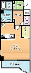 ボニート到津 1Kの間取図画像