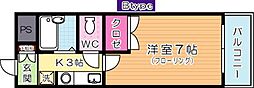 日神パレステージ九工大 1Kの間取図画像