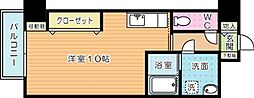 コートハウス中島通り ワンルームの間取図画像