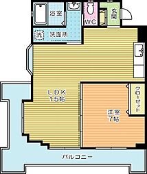第二imビル 1LDKの間取図画像